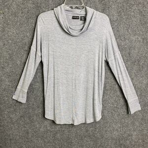 Rachel Roe Long Line Tunic Top Women XS Cowl Collar Gray Soft Modal Blend